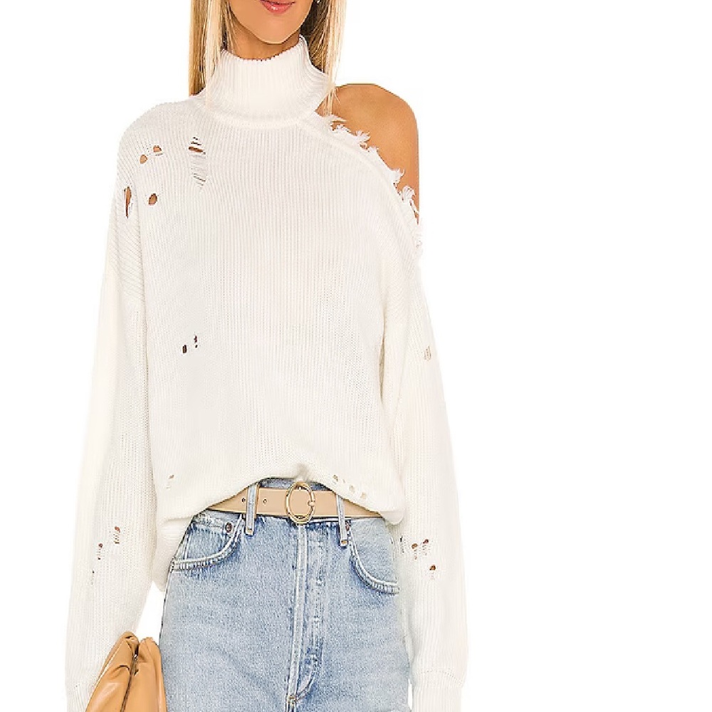 Revolve Lovers + Friends Distressed Turtleneck